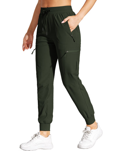 Women's Lightweight Cargo Joggers with Zipper Pockets
