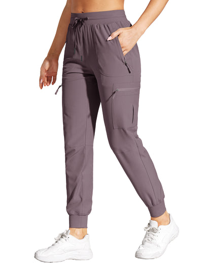 Women's Lightweight Cargo Joggers with Zipper Pockets
