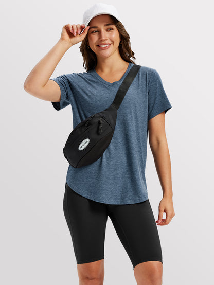 VILIGO Short Sleeve Shirts for Women Casual V-Neck Plain Tees - Set of 4