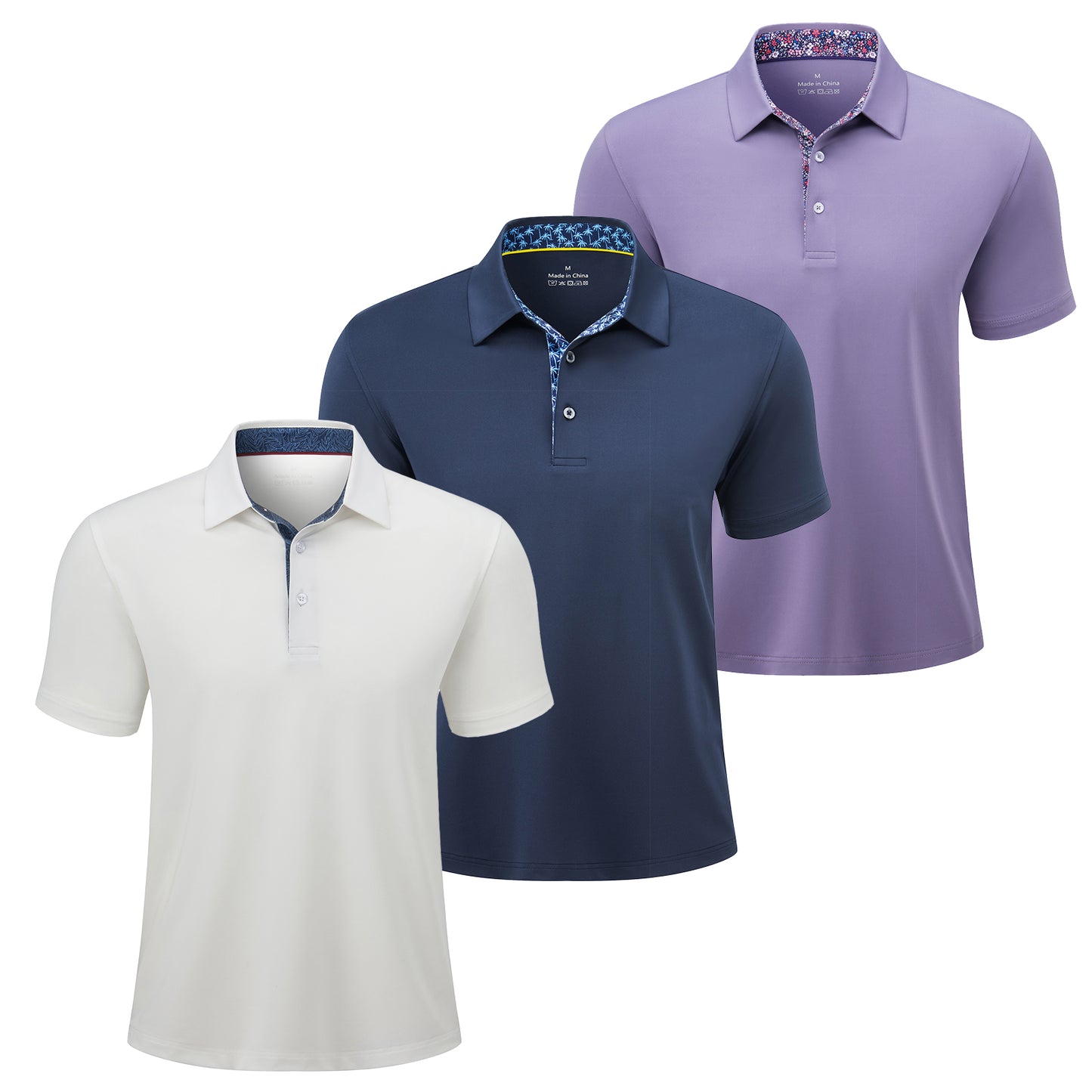 3-Pack Men’s Polo Shirts – Soft Breathable Short Sleeve Polos
