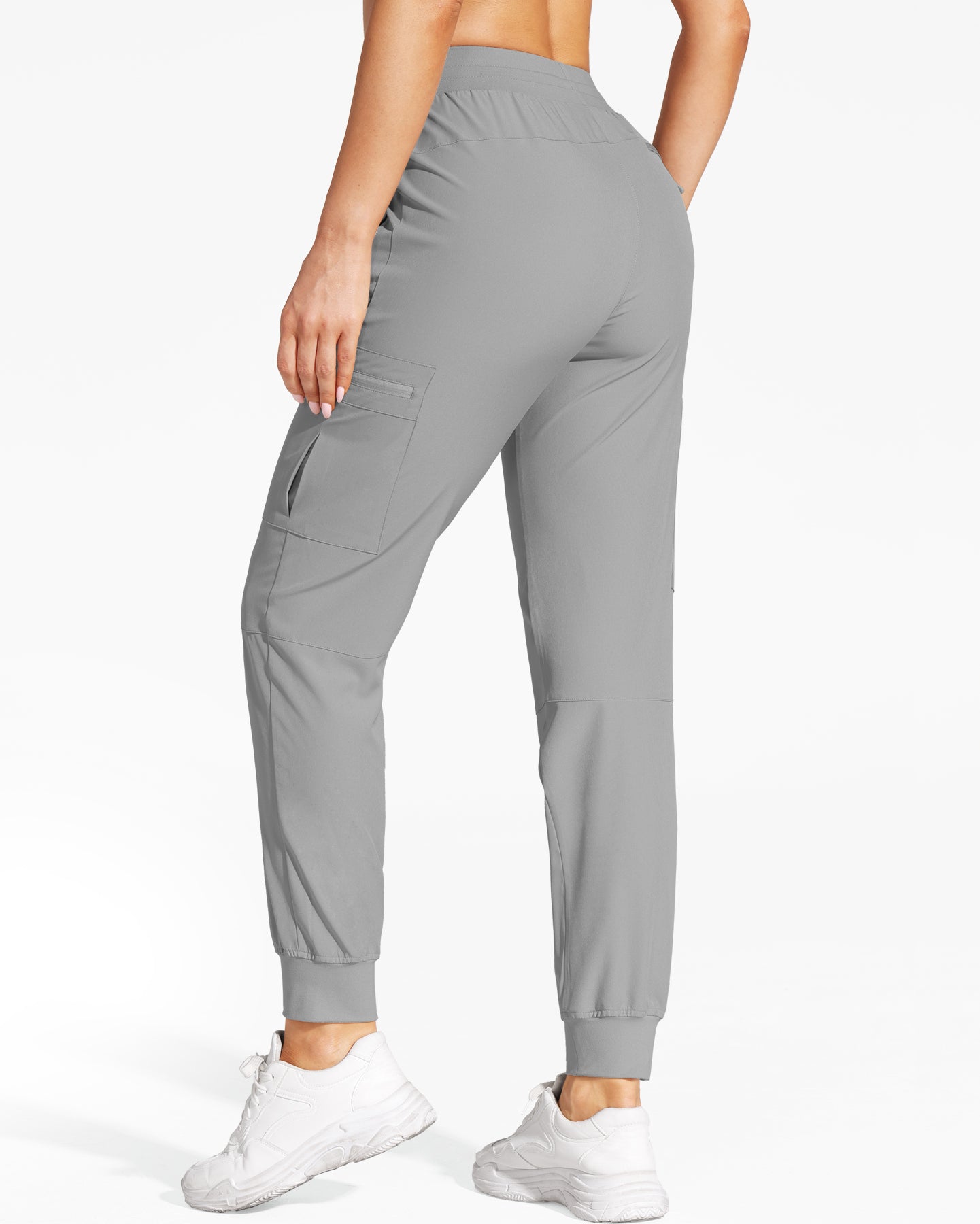 Women's Lightweight Cargo Joggers with Zipper Pockets