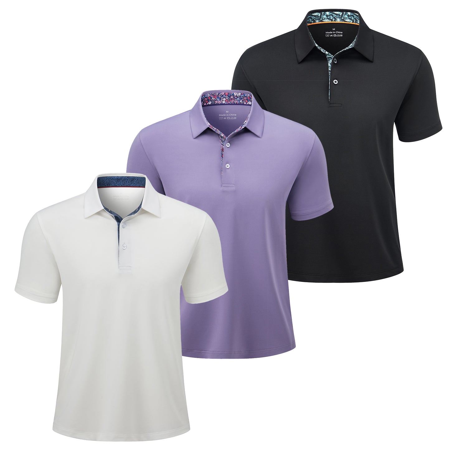 3-Pack Men’s Polo Shirts – Soft Breathable Short Sleeve Polos