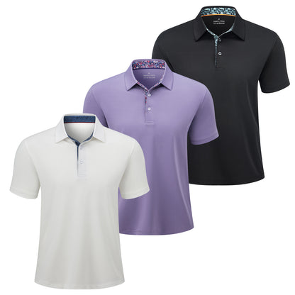 3-Pack Men’s Polo Shirts – Soft Breathable Short Sleeve Polos